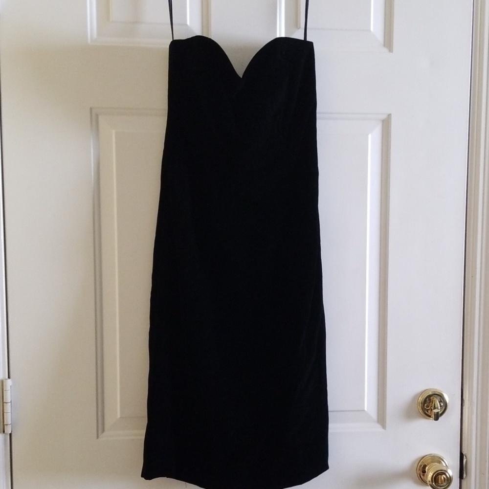 Vintage Victor Costa black velvet dress